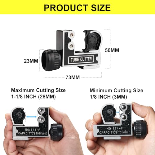 Copper Pipe Cutter 3-28mm, Mini Tube Cutter for Cutting Pipes of Copper, Brass, Aluminum for Plumbing, HVAC Work, Automotive Repairs, DIY Projects 3 Copper Pipe Cutter 3-28mm, Mini Tube Cutter for Cutting Pipes of Copper, Brass, Aluminum for Plumbing, HVAC Work, Automotive Repairs, DIY Projects - Image 3