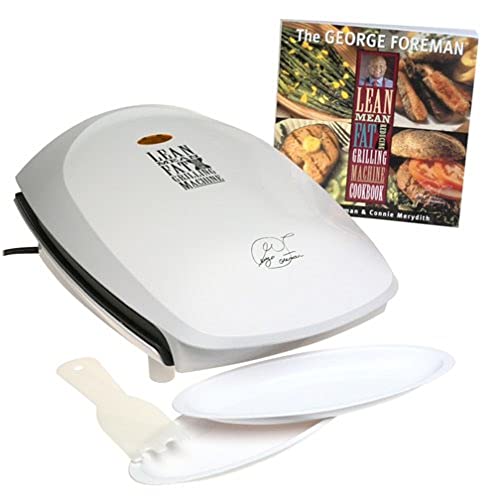 George Foreman GR26CB Family Size Plus Grill with Cookbook, White