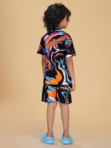 Image of Ninos Dreams Boys Cotton Rayon Coord Set with shorts /Holiday Shirt & Shorts