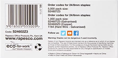 Rapesco S24602Z3 24/6 mm Staples - Box of 5,000