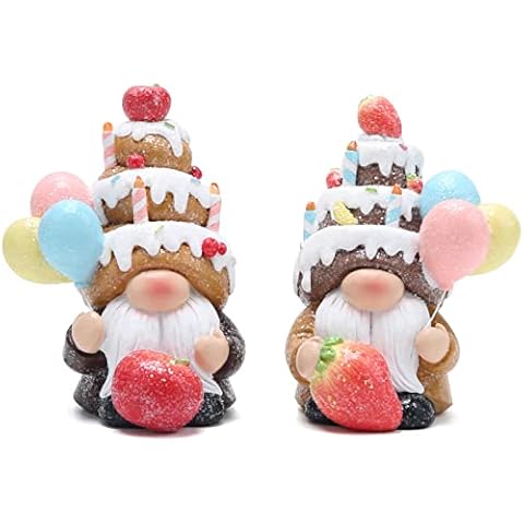 Hodao 2 PCS Birthday Party Gnomes Decorations Wedding Celebration Cake Gnomes Decor Tabletopper Gnomes decorations for Anniversary Party Home Holiday Cute Cake Gnomes Gifts Decorations Cover