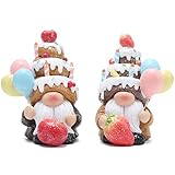 Hodao 2 PCS Christmas Party Gnomes Decoration - Wedding Celebration Cake Toppers for Anniversary Party, Home Holiday Cute Cake Gnomes Gifts