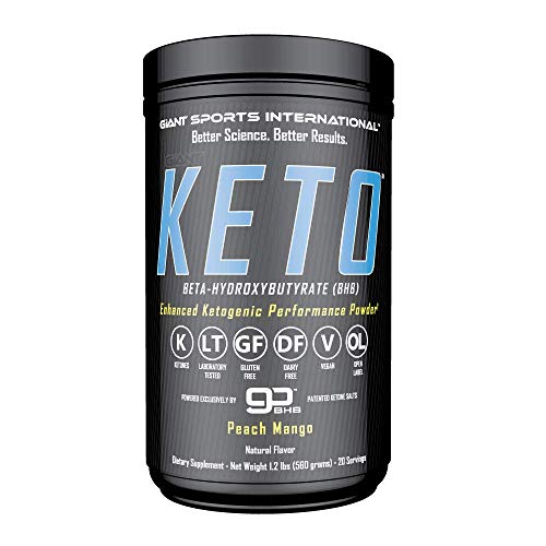 Giant Keto-Exogenous Ketones Supplement - Beta-Hydroxybutyrate Keto Powder Designed to Support Your Ketogenic Diet, Boost Energy and Burn Fat in Ketosis - Peach Mango - 20 servings