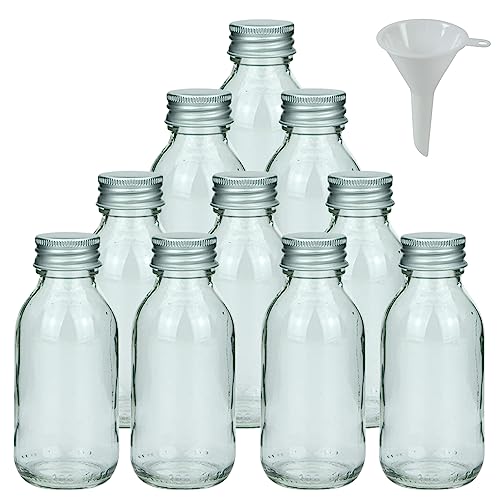 mikken 10 kleine Glasflaschen 100ml Likörflaschen zum befüllen + 1 Trichter