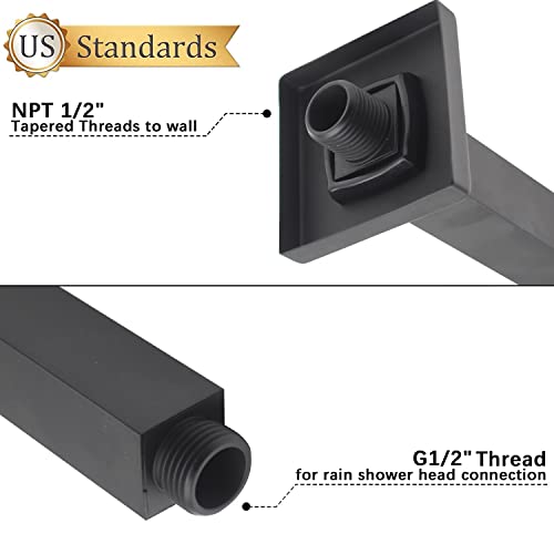 Enga Brass 12-Inch Ceiling Mount Shower Arm (Black) #TOP2