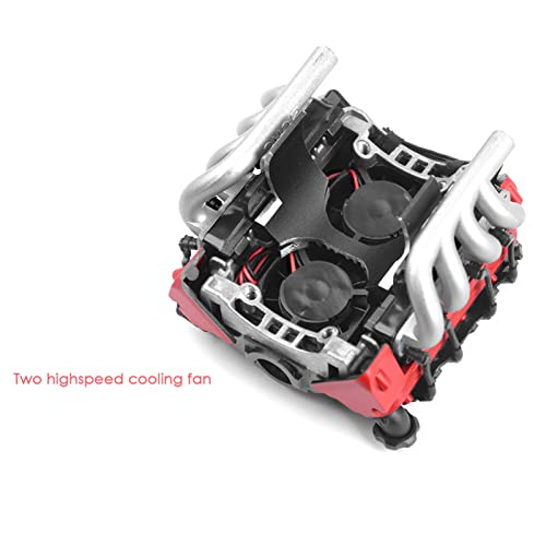 Injora Simulate Engine Radiator With Motor Cooling Fans Kit Ls7 V8 Rc Cooling For 1/10 Rc Crawler Trx4 Trx6 Axial Scx10 90046 #TOP3