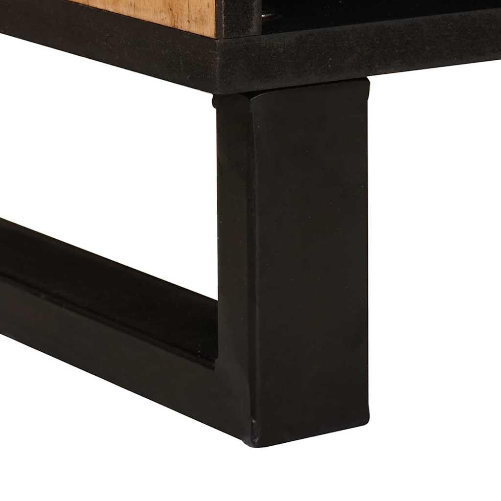 Meuble TV en Bois de Manguier Massif Marron 80 x 33 x 46 cm avec Étagères