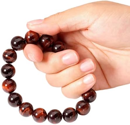 Handmade Natural Red Tiger's Eye Passion Bracelet - Boost Confidence - Bring Motivation - Strong Relationship - Root Chakra Bracelet - Tiger Eye Bracelet for Healing Lower Chakra
