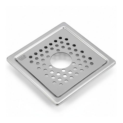 Image of Freshco Luxury 5x5 Floor Drain Jali - Emerald Design (with Hole) - for Washing Machine Pipe - Premium SS 304 (1.5mm) - Frame & Grating Only (No Trap)