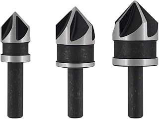 3pcs HSS Chamfer Countersink Chamfer Drill Bit 90 Degree 1/4" Hex Shank Wood Chamfering Cutter 12-19mm Black