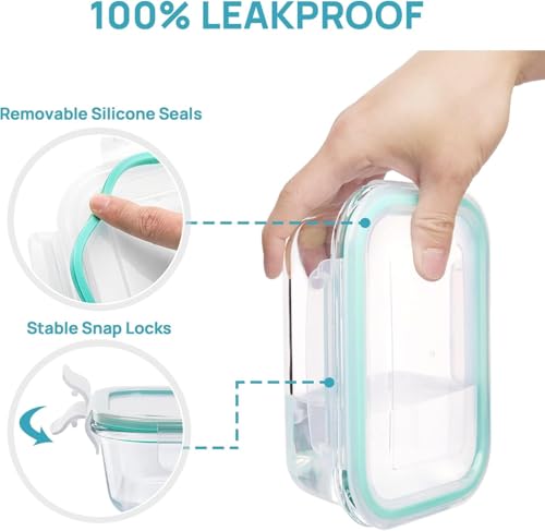 image for Vtopmart 8 Pack Glass Food Storage Containers with Airtight Lids, Glas