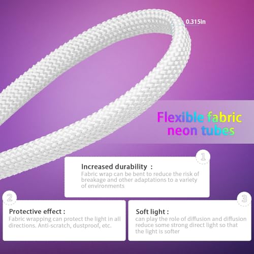 Tira LED Neon Multicolor WS2812B 3.2FT con Controlador miniatura 3