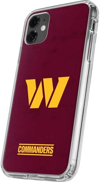Skinit Clear Phone Case Compatible with iPhone 11 - Officially Licensed NFL Washington Commanders Distressed Design
