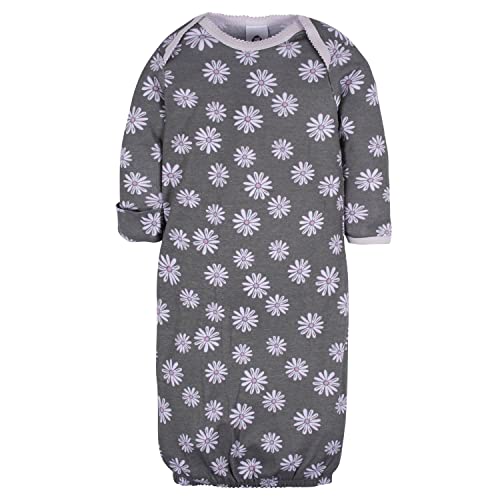 Image of Gerber Baby Girls 4-Pack Sleeper Gown - Soft Cotton Newborn Nightgowns, Elastic Hem Sleepwear Set for Infant Girls
