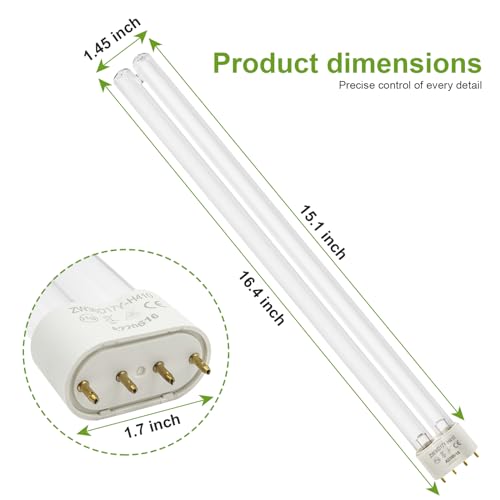 Image of showingo 36 Watt UV Bulb Lamp for use with 2G11 (4-pin) Bulb Bases, a Fully Compatible Replacement for Jebao 36W PU-36W Filter(2 pcs)