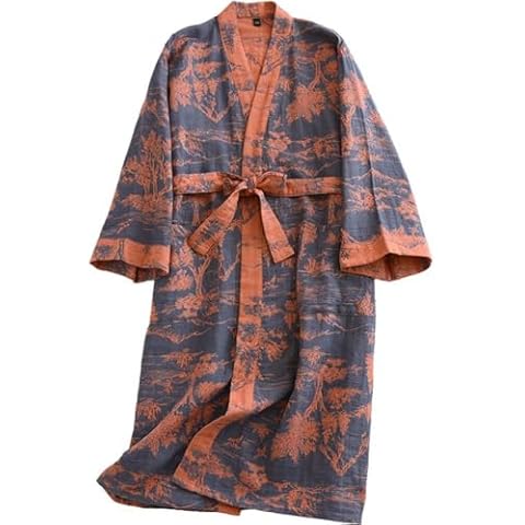 Tsffae Retro Couple Japanese Pajamas Gown Cover