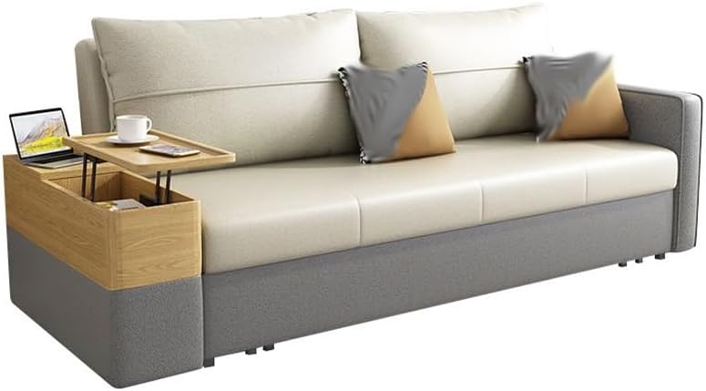 77" Sleeper Sofa with Lift Top End Table Convertible Sofa Bed with Storage