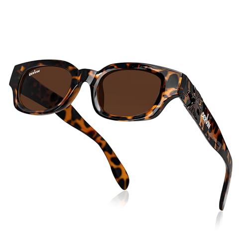 Image of Dervin UV Protection Polarized Rounded Rectangle Sunglasses for Men and Women
