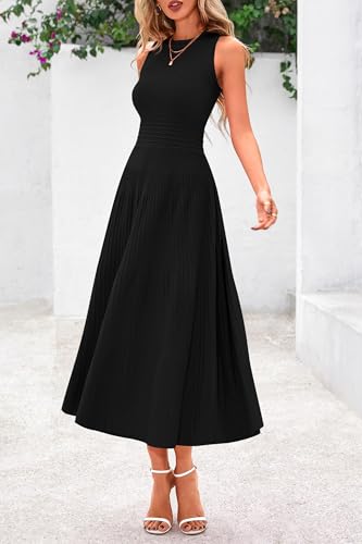 prettygarden womens summer pleated midi work dress