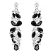 EVER FAITH Bridal Tear Drop Flower Cluster Dangle Earrings Crystal Rhinestone