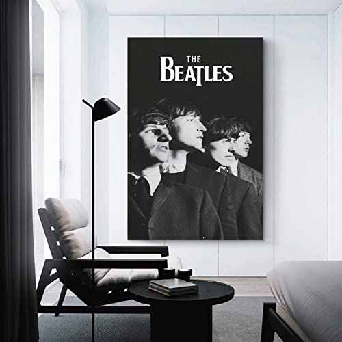 LORGL Poster décoratif sur toile The Beatles Black & White Art – Impression moderne pour chambre à coucher – 50 x 75 cm - Les Beatles, Paul McCartney, John Lennon, RIngo Starr, George Harrison LORGL Poster décoratif sur toile The Beatles Black & White Art - Impression moderne pour chambre à coucher - 50 x 75 cm – Image 4