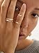 Tungary Gold Stackable Rings for Women Non Tarnish Open Adjustable Thin Thumb Rings 14K Gold Plated Stacking Cubic Zirconia Knuckle Pinky Ring Set Dainty Statement Promise Wedding Band Ring for Women