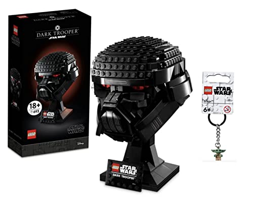 LEGO Star Wars Dark Trooper Helmet 75343 + Grogu (Baby Yoda) Keychain Exclusive Bundle
