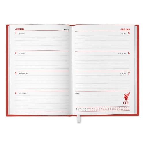 2026 DIARY LIVERPOOL FC WEEK TO VIEW HARDBACK A5 DIARY OFFICIAL PRODUCT