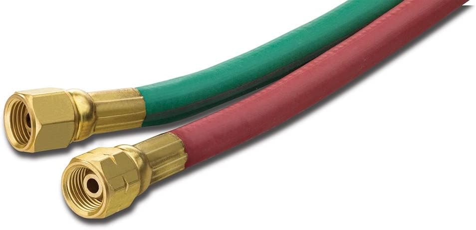Oxygen Acetylene Twin Welding Hose R Grade 1/4" ID, B B 9/16-18 Size Fittings R50X1/4 (50 feet)