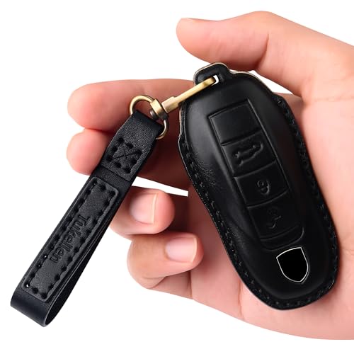 Tukellen for Porsche Leather Key Fob Cover with Keychain Key