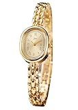 PASOY Women’s Bracelet Watch Gold Small Face – Elegant Oval Quartz Analog Wristwatch with Metal Link Band, Gold & Silver Options, Slim Roman Numeral Dial Dress Watch for Ladies