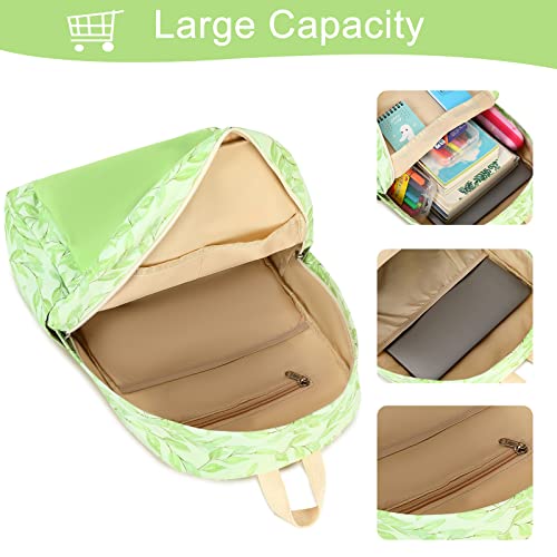 Ledaou Backpack For Girls School Bag Kids Bookbag Teen Backpack Set Daypack With Lunch Bag And Pencil Case (Green) #TOP3