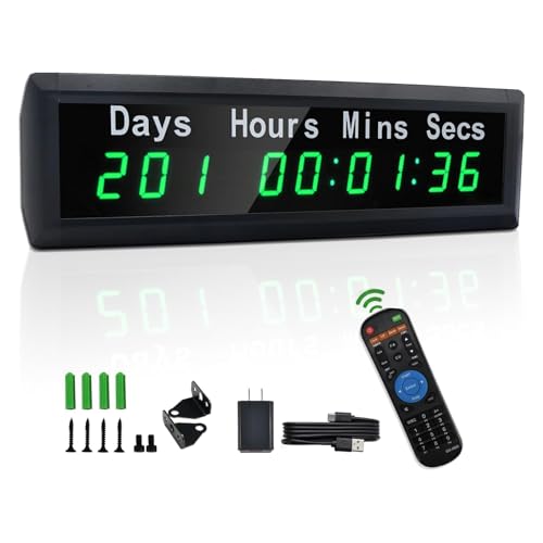 LUCKY TIME LED Christmas Clock, Upgraded Automatic Calculation Day Countdown/Count Up Timer,999 Days Countdown Calendar for Retirement Vacation Exam Wedding Lab Project Meeting(Blue)