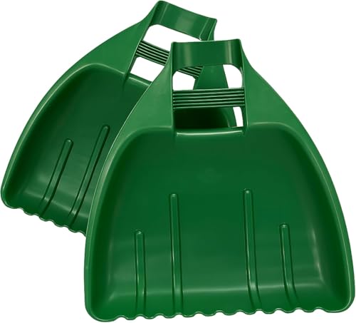 Optimal Products Set Of 2 Leaf Grabber Leaf and Grass Removal Handheld Collector Grabs Gathers Leaves Garden Cleaning Waste Rubbish Litter Scoop Grabbers Pair Lightweight Leaf Picker Up Tool
