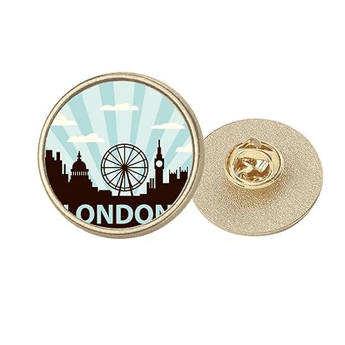 Broche Londres oeil de Londres en métal doré pour personnaliser vos vestes