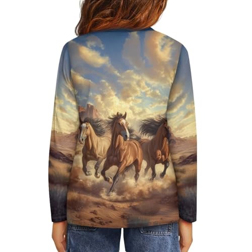 Image of Long Sleeve Shirts for Girls Casual Crewneck Tops Fall Winter Outfits for 3-16 Years Old