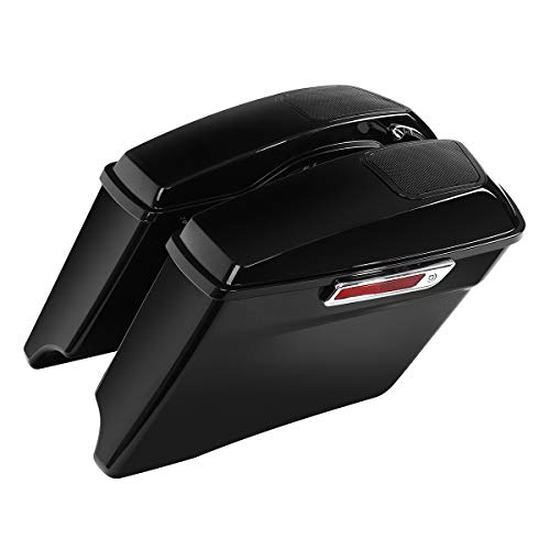 Stretched Hard Saddlebag w/Speaker Lid fits for Harley Touring Models FLT, FLHT, FLHTCU, FLHRC, Road King, Road Glide, Street Glide, Electra Glide, Ultra-Classic 2014-later