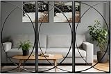 JFUJFU 3 Pieces Black Rectangular Wall Mirror Set - Large Modern Metal Accent Mirrors for Entryway, Living Room & Bedroom Decor