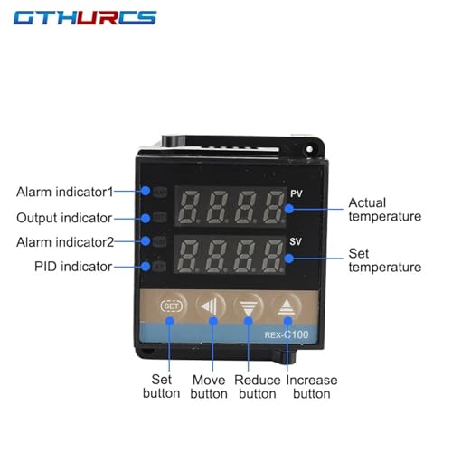 Termostato digital PID REX-C100 de 110V 220V para control de temperatura industrial 4
