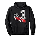 1er anniversaire voiture de course pour garçons, 1 drapeau de voiture de course pour enfants, t-shirt assorti pour tout-petit, anniversaire d'enfants garçons 1 an voiture de course 1er anniversaire conducteur de voiture de course avec voiture de course rouge avec drapeau d'équipage numéro un à carreaux.
