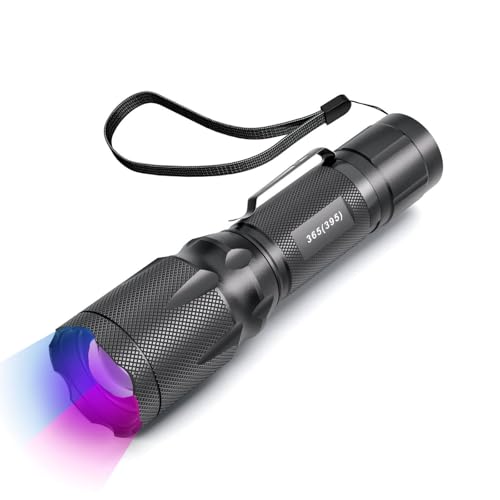 METII 365nm/395nm Blacklight Flashlight, Dual-Mode for UV