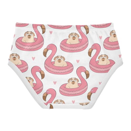 Wusikd Flamingo Cute Girls' Underwear Cotton Pug Puppy Girls Briefs Soft Toddler Underwear 6T2