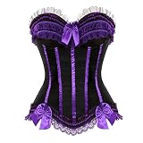 pbnbp Womens Sleeveless Striped Waist Cincher Steel Boned Sweetheart Neck Renaissance Winter Quincea