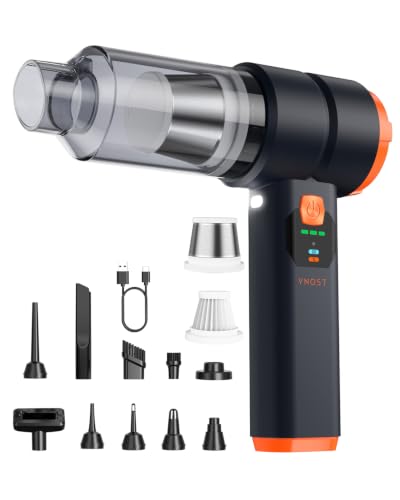 Image of Portable Cordless Car Vacuum,4-in-1 Handheld Cordless Vacuum with 30000Pa Suction,130000 RPM,6800mAh Battery,10 Nozzles,Rubber Paint Material for Car,Home,Birthday Gifts for Men Dad Husband(Ink Black)