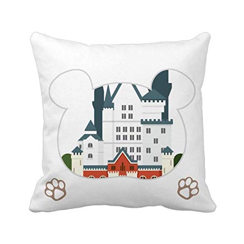 Germany New Swan Castle Architecture Bear Throw Pillow Square Cover #TOP3