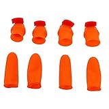 TOUISEDGI Cuchillo Pulgar Jardinería, Cuchillo Pulgar Silicona Separador Acero Inoxidable Cuchillo Recoger Frutas Plantas Dedos para Pelar Verduras Pimienta Frijoles(Machete - Grande + Pequeño)