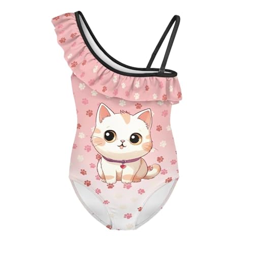 Image of Girls One Piece Swimsuits Size 3-14 Trendy Ruffle Bathing Suit Casual Hawaiian Summer Beach Swimwear