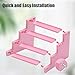 Turesmith Wooden Perfume Stand for Women 4 Tier Pink Perfume Organizer Stand Perfume Display Shelf & Holder for Women’s Dresser & Vanity Desktop Rack for Fragrance Figures Dessert Cupcakes Decoration