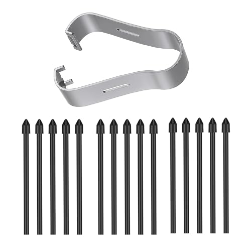[15 PZS] Puntas de Repuesto para Samsung S Pen Galaxy Tab S6 Lite/S10 Lite/S10 FE/S10 FE+ Plus/S10 Ultra/S10+ Plus/S9 FE+ Plus/S9+ Plus/S9 FE/S9/S9 Ultra/S8/S7 FE, Negro