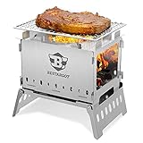 🍖【Hervorragende Belüftung und einfache Reinigung】 Der Bestargot-Außengrill verfügt über 9 Belüftungslöcher auf beiden Seiten, um die Luftzirkulation und die Holzkohle zu verbessern. Die breite Öffnung erleichtert das Hinzufügen von Holz;Oben auf dem tragbaren Grill befindet sich ein Brandloch, um die Feuerkraft zu konzentrieren und das Garen von Speisen zu beschleunigen. Das Holzkohlengewebe trennt Kohlenstoff und Staub, der Staub kann leicht nach unten gelangen.